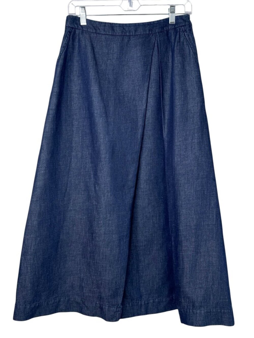 Weekend Max Mara Pleated Lightweight Denim Midi Skirt